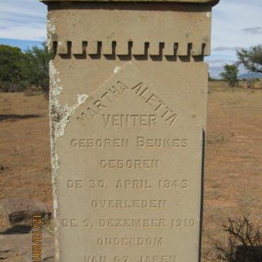 VENTER Martha Aletta nee BEUKES 1843-1910