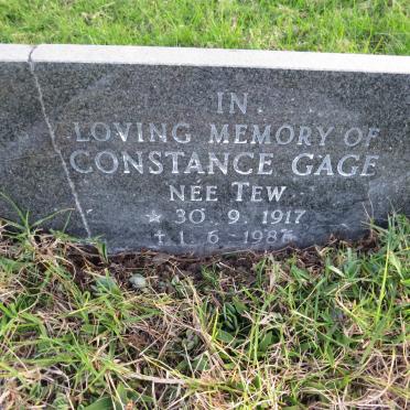 GAGE Constance nee TEW 1917-1986