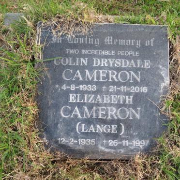 CAMERON Colin Drysdale 1933-2016 &amp; Elizabeth LANGE 1935-1997