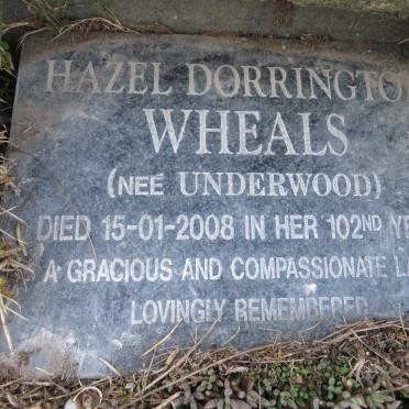 WHEALS Hazel Dorrington nee UNDERWOOD -2008