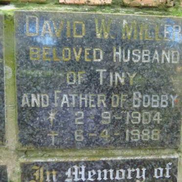 MILLER David W. 1904-1988