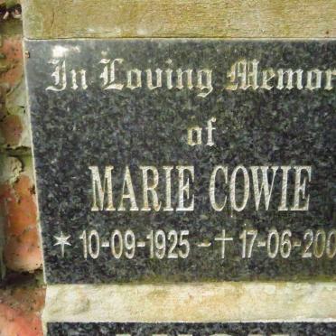 COWIE Marie 1925-2001