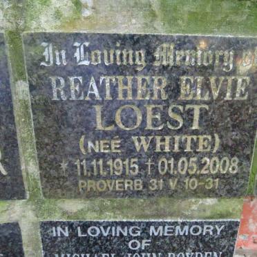 LOEST Reather Elvie nee WHITE 1915-2008