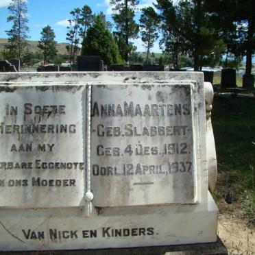 MAARTENS Anna nee SLABBERT 1912-1937