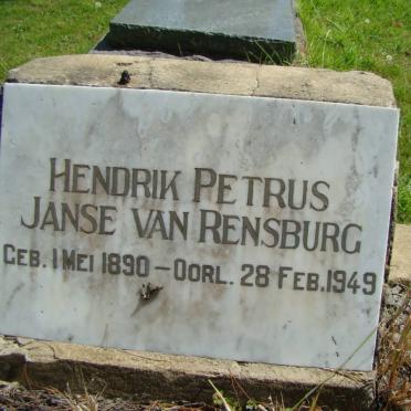 RENSBURG Hendrik Petrus, Janse van 1890-1949