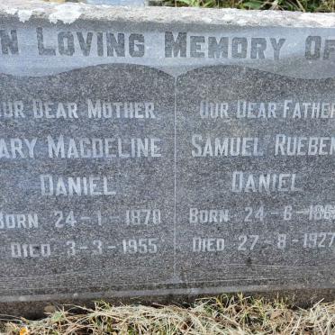 DANIEL Samuel Rueben 1862-1927 &amp; Mary Magdeline 1870-1955