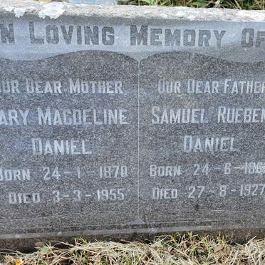 DANIEL Samuel Rueben 1862-1927 &amp; Mary Magdeline 1870-1955