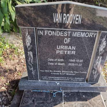 ROOYEN Urban Peter, van 1949-2020