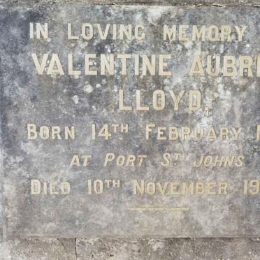 LLOYD Valentine Aubrey 1913-1935