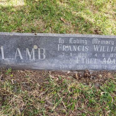 LAMB Francis William 1899-1970 &amp; Ethel Ada 1903-1971