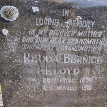 LLOYD Rhoda Bernice 1896-1981