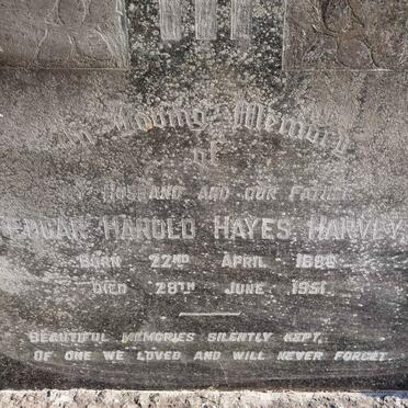 HARVEY Edgar Harold Hayes 1896-1951