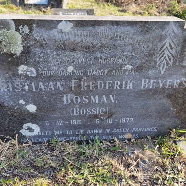 BOSMAN Christiaan Frederik Beyers 1916-1973