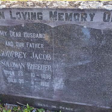 RHEEDER Godfrey Jacob Soloman 1896-1960