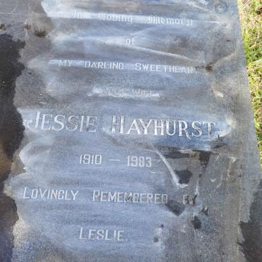 HAYHURST Leslie 1909-1969 &amp; Jessie 1910-1983 