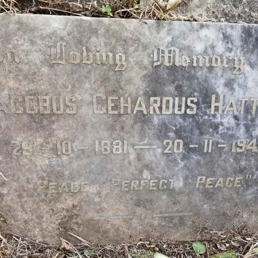 HATTINGH Jacobus Gehardus 1881-1948