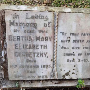 GERNETZKY Bertha Mary Elizabeth 1885-1939