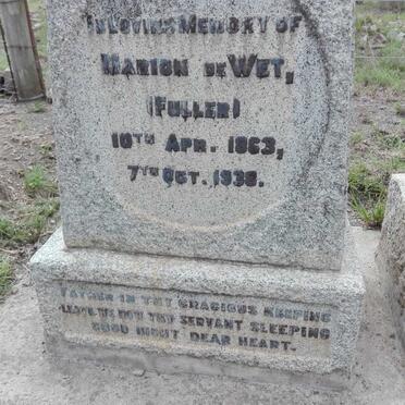 WET Marion, de nee FULLER 1863-1938