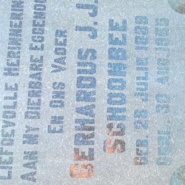 SCHOONBEE Gerhardus J.J. 1889-1955