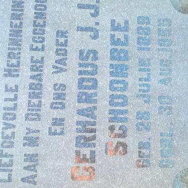 SCHOONBEE Gerhardus J.J. 1889-1955