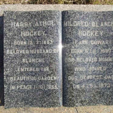 HOCKEY Harry Athol 1883-1955 &amp; Mildred Blanche GOWAR 1890-1973