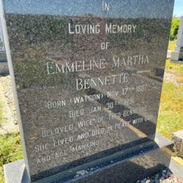 BENNETTE Emmeline Martha nee WATSON 1887-1981
