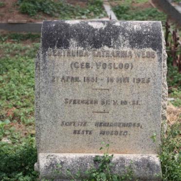 WEBB Gertruida Catharina nee VOSLOO 1851-1925