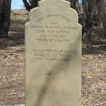 COETZEE Justina Martina nee VAN ALTENA 1877-1902