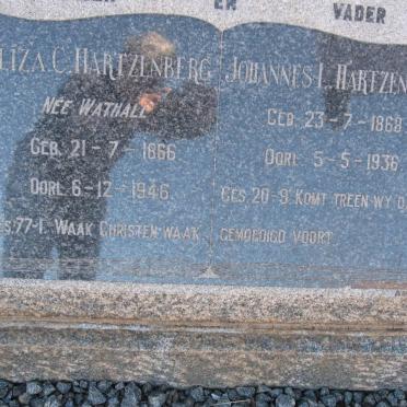 HARTZENBERG Johannes L. 1868-1936 &amp; Eliza C. WATHALL 1866-1946