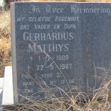SCHMIDT Gerhardus Matthys 1908-1987
