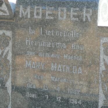 MYBURG Mary Matilda nee WATHALL 1882-1964