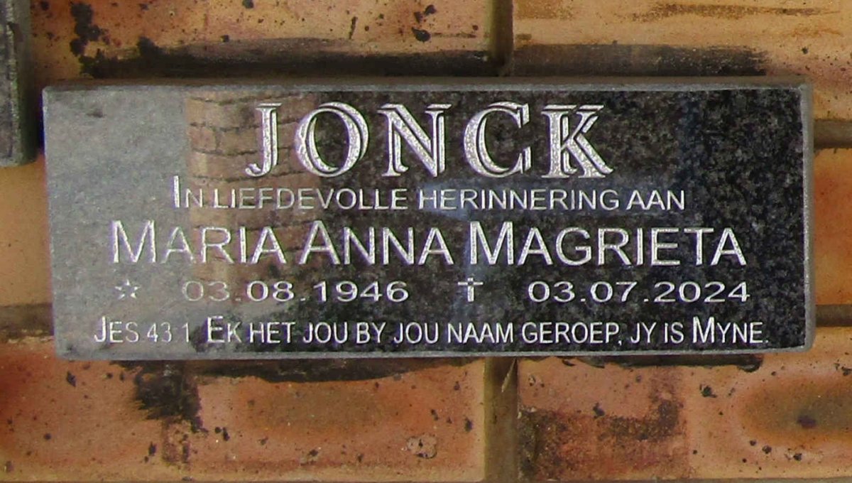 JONCK Maria Anna Magrieta 1946-2024
