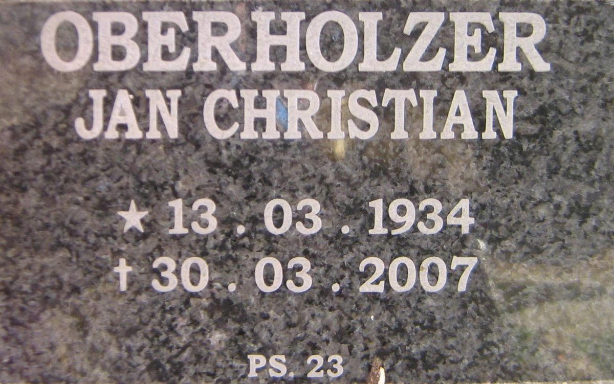 OBERHOLZER Jan Christian 1934-2007