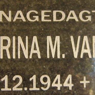 BERG Cathrina M. van der 1944-2009