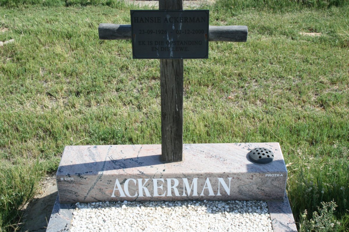 ACKERMANN Hansie 1926-2000