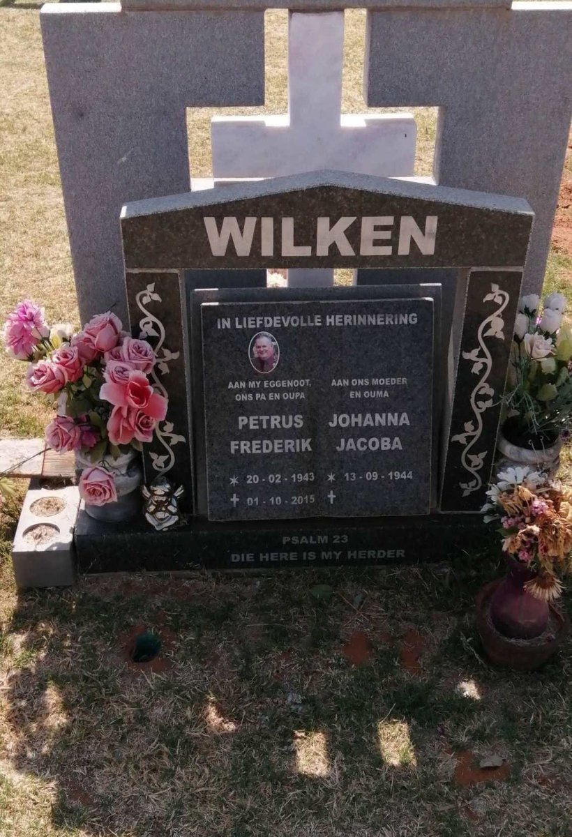 WILKEN Petrus Frederik 1943-2015 &amp; Johanna Jacoba 1944-