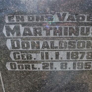 DONALDSON Marthinus 1878-1958 &amp; Johanna Catherina Elizabeth MULLER 1878-1948