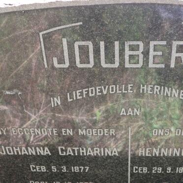 JOUBERT Henning Johannes 1867-1967 &amp; Johanna Catharina 1877-1957