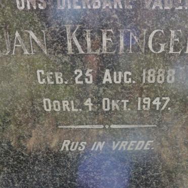 KLEINGELD Jan 1888-1947 &amp; Johanna Maria Dorothea MYBURGH 1883-1945