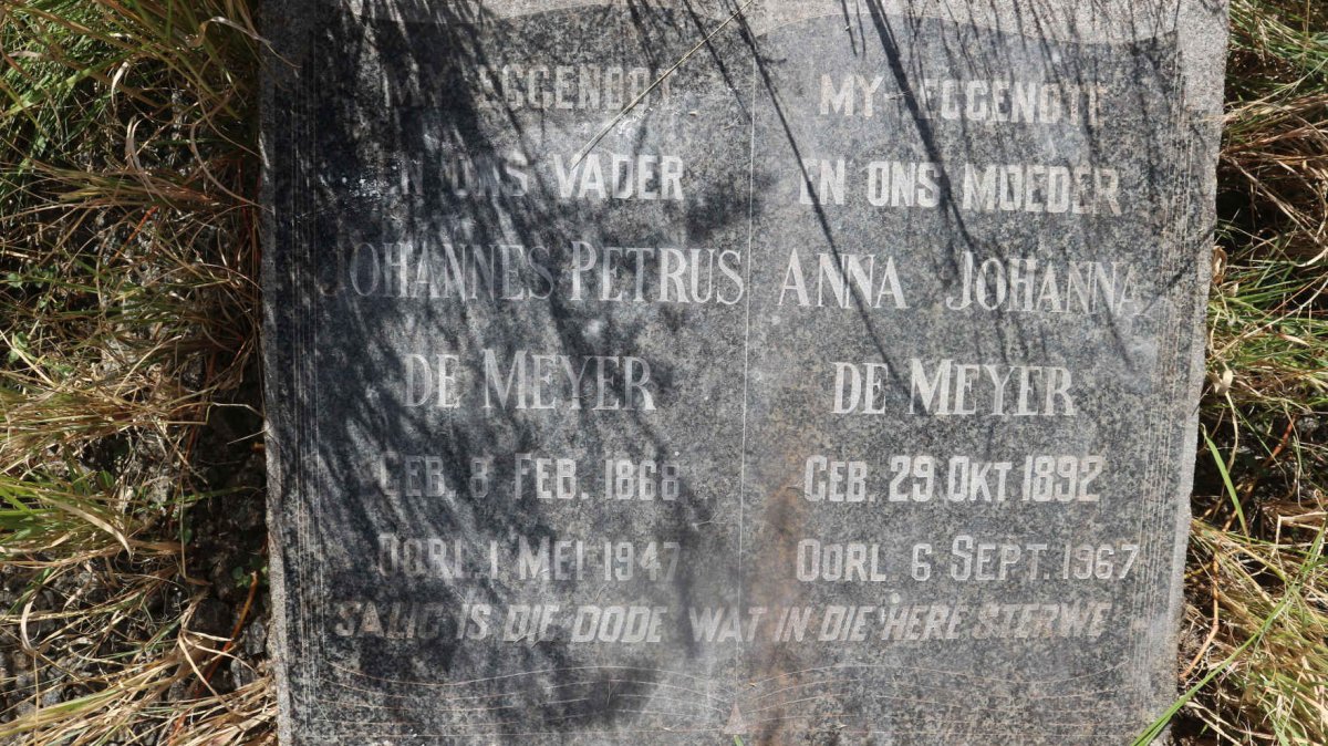 MEYER Johannes Petrus, de 1868-1947 &amp; Anna Johanna 1892-1967