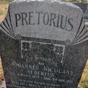 PRETORIUS Johannes Nicolaas Albertus 1874-1961 &amp; Wilhelmina Albertina 1880-1948