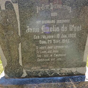 WAAL Jane Amelia, de nee VILJOEN 1920-1945