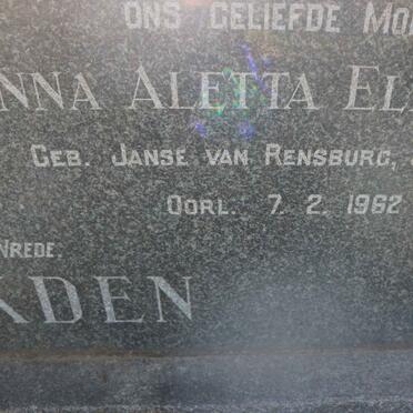 WALKDEN Frederick John 1883-1948 &amp; Anna Aletta Elizabeth JANSE VAN RENSBURG 1894-1962