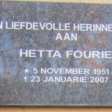 FOURIE Hetta 1951-2007