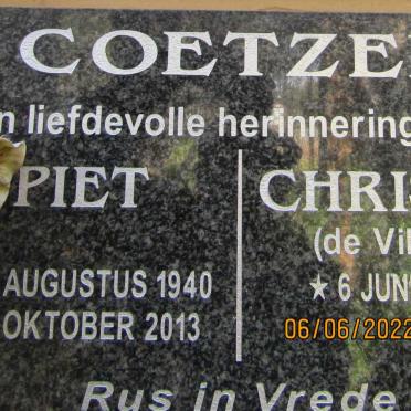 COETZEE Piet 1940-2013 &amp; Chrissie DE VILLIERS 1942 -