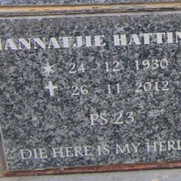 HATTINGH Hannetjie 1930-2012