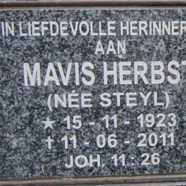 HERBST Mavis nee STEYL 1923-2011