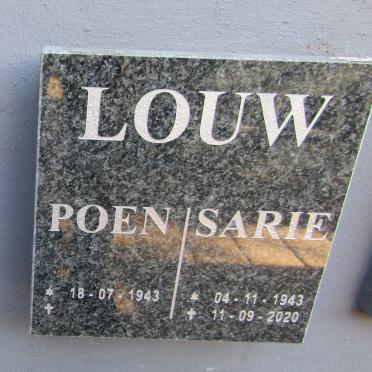 LOUW Poen 1943- &amp; Sarie 1943-2020