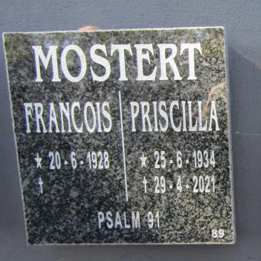 MOSTERT Francois 1928- &amp; Priscilla 1934-2021