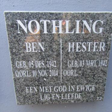 NOTHLING Ben 1942-2014 &amp; Hester 1942-